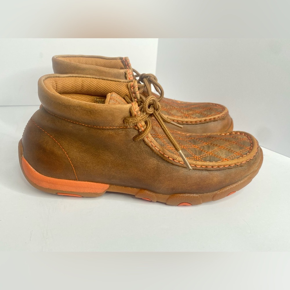 Twisted X Chukka Driving Mocs Men’s Boots With Orange Diamond Stitched Pattern